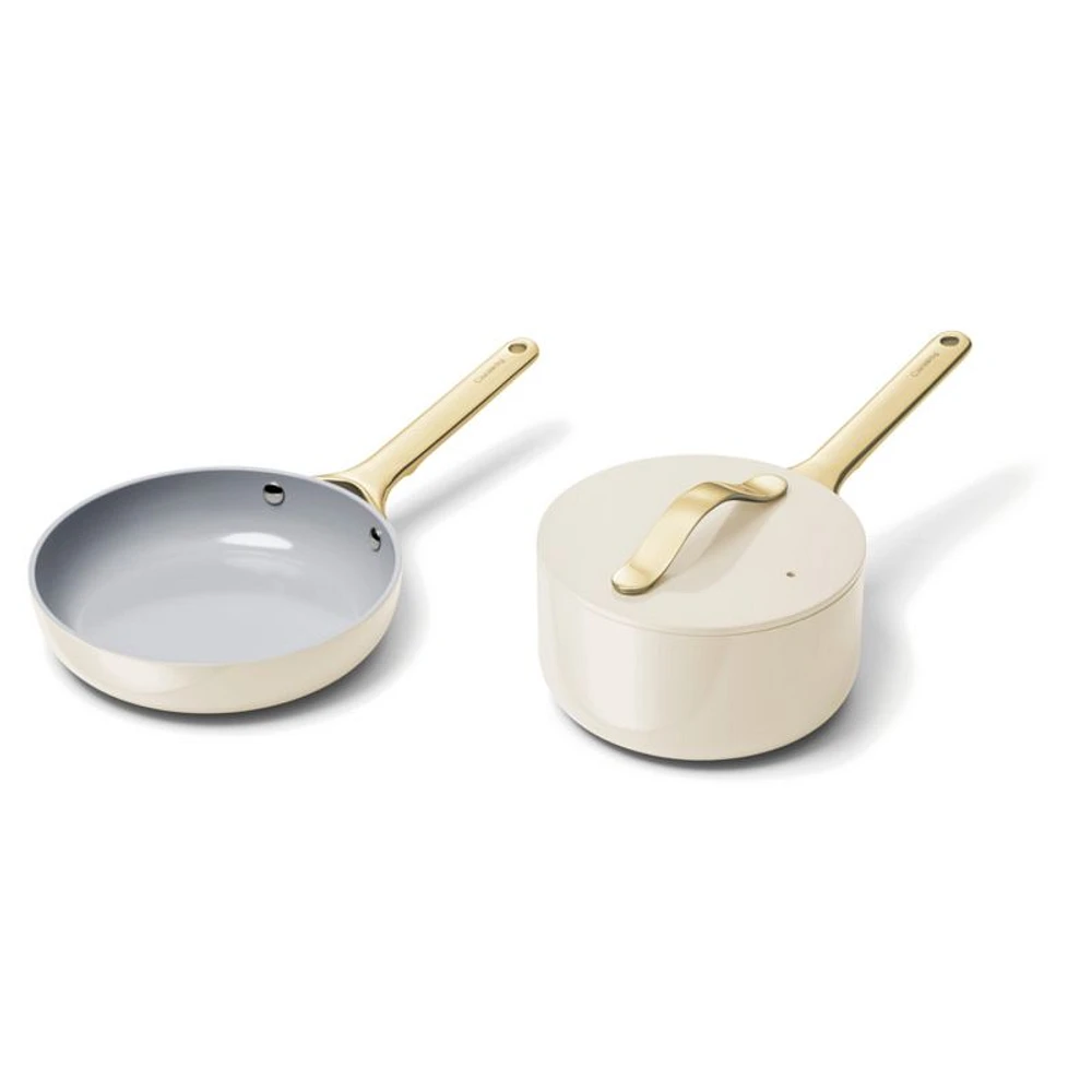 Caraway Home ® Cream Mini Cookware Duo with Gold Hardware