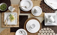 Mercer White Square Porcelain Appetizer Plates, Set of 8