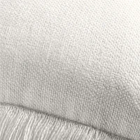Casual Textured Fringe 23x23 Arctic Ivory Throw Pillow Cover