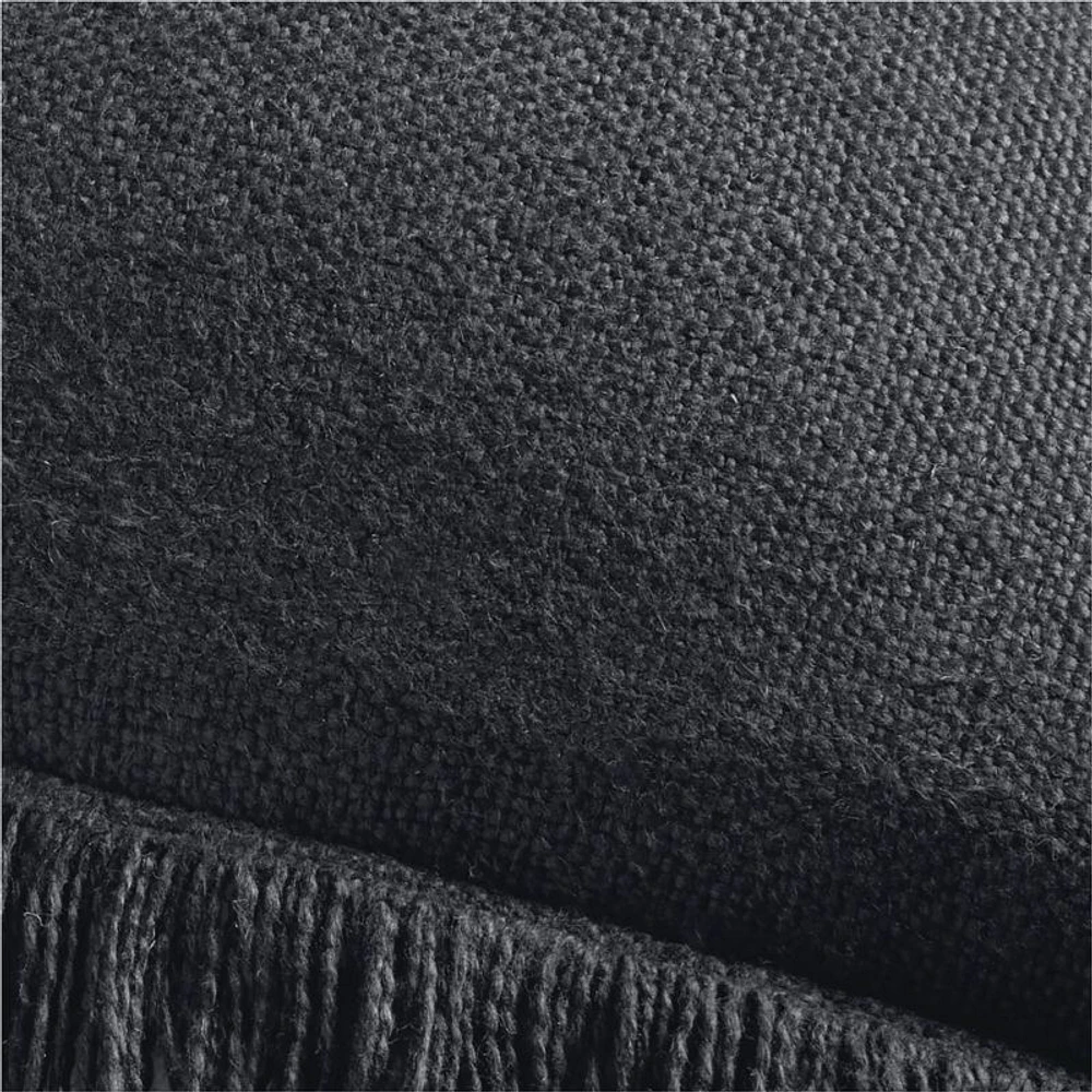 Casual Textured Fringe 23x23 Deep Indigo Throw Pillow Cover