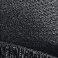 Casual Textured Fringe 23x23 Deep Indigo Throw Pillow Cover