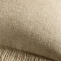 Casual Textured Fringe 24x16 Flax Taupe Throw Pillow Cover