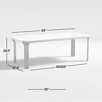 Catalyst 83" White Marble Dining Table with Black Base