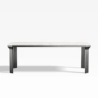 Catalyst 83" White Marble Dining Table with Black Base