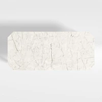 Catalyst 83" White Marble Dining Table with Black Base