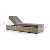 Abaco Resin Wicker Outdoor Chaise Lounge with Graphite Sunbrella ® Cushion