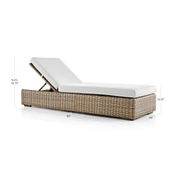Abaco Resin Wicker Outdoor Chaise Lounge with Natural Sunbrella ® Cushion