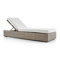 Abaco Resin Wicker Outdoor Chaise Lounge with Natural Sunbrella ® Cushion