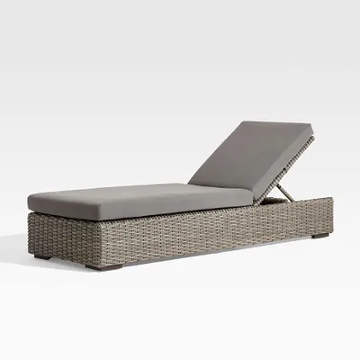 Abaco Resin Wicker Outdoor Chaise Lounge with Graphite Sunbrella ® Cushion