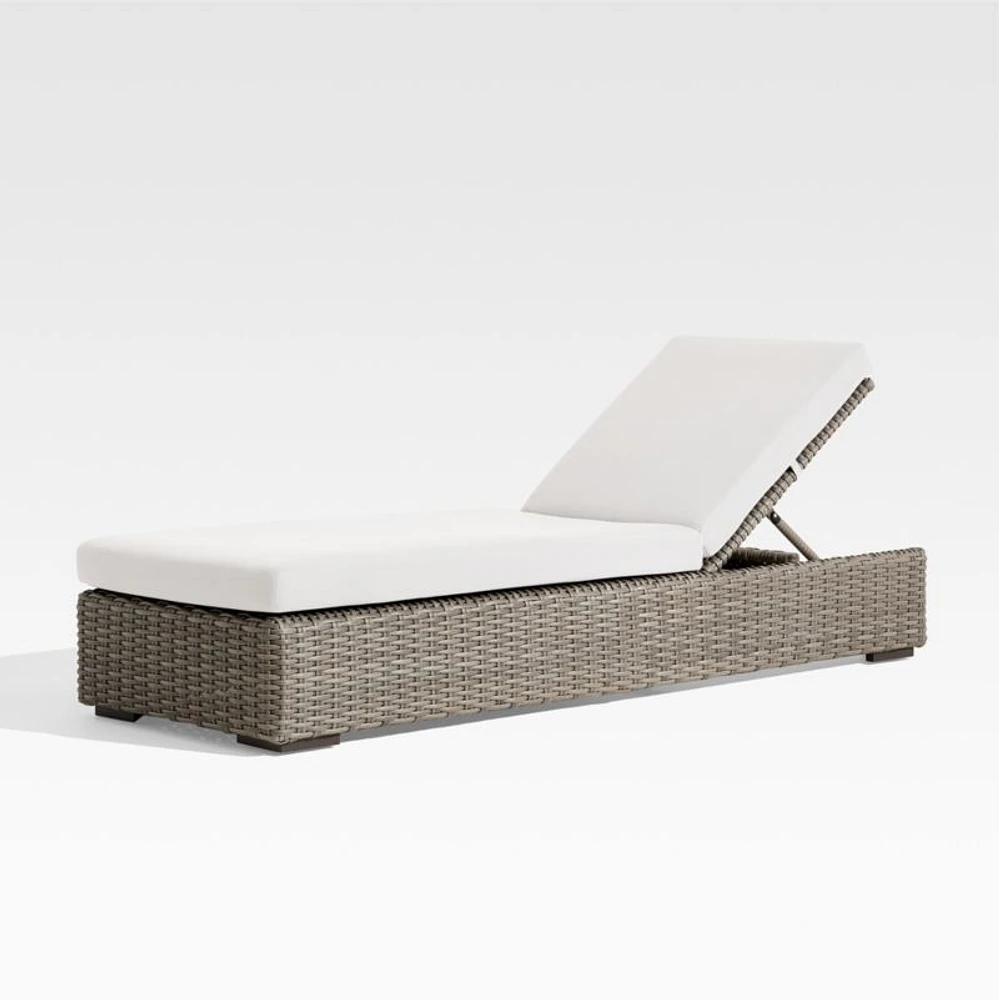 Abaco Resin Wicker Outdoor Chaise Lounge with Natural Sunbrella ® Cushion