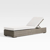 Abaco Resin Wicker Outdoor Chaise Lounge with Natural Sunbrella ® Cushion