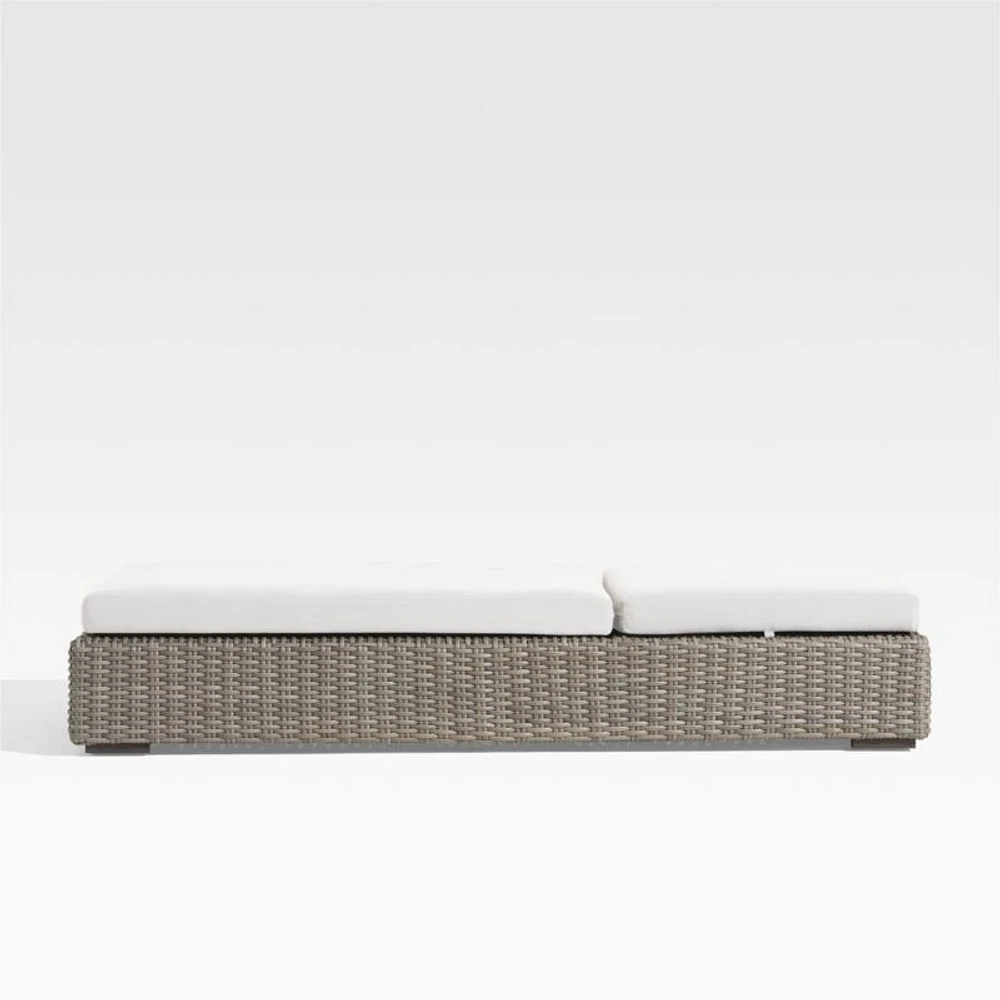 Abaco Resin Wicker Outdoor Chaise Lounge with Natural Sunbrella ® Cushion