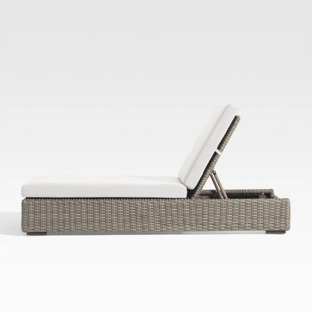 Abaco Resin Wicker Outdoor Chaise Lounge with Natural Sunbrella ® Cushion