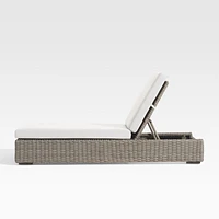 Abaco Resin Wicker Outdoor Chaise Lounge with Natural Sunbrella ® Cushion