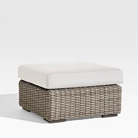 Abaco Resin Wicker Outdoor Ottoman with Natural Sunbrella ® Cushion