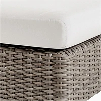 Abaco Resin Wicker Outdoor Ottoman with Natural Sunbrella ® Cushion