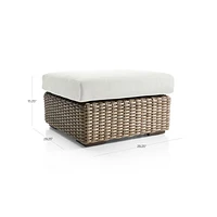 Abaco Resin Wicker Outdoor Ottoman with Natural Sunbrella ® Cushion