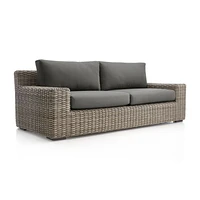Abaco 83" Resin Wicker Outdoor Sofa with Graphite Sunbrella ® Cushions