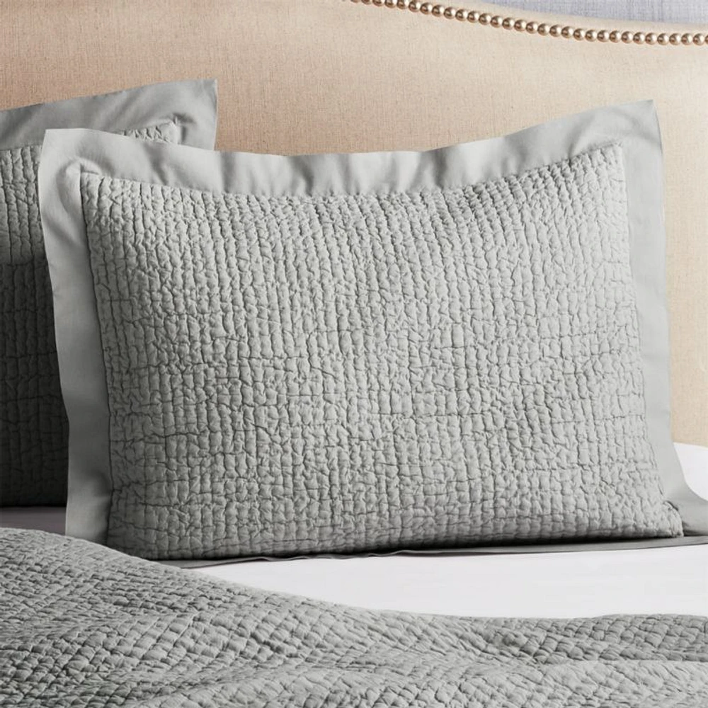 Celeste Grey Organic Cotton Standard Sham