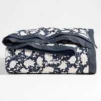 Celeste Organic Cotton Midnight Navy Floral Full/Queen Quilt