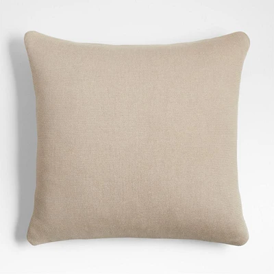Chantilly Warm Sand Beige Knit 23x23 Throw Pillow Cover