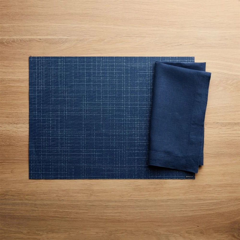 Chilewich ® Rectangular Charm Navy Blue Easy-Clean Vinyl Placemat