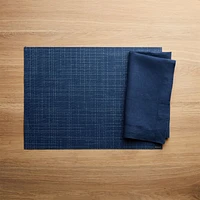 Chilewich ® Rectangular Charm Navy Blue Easy-Clean Vinyl Placemat