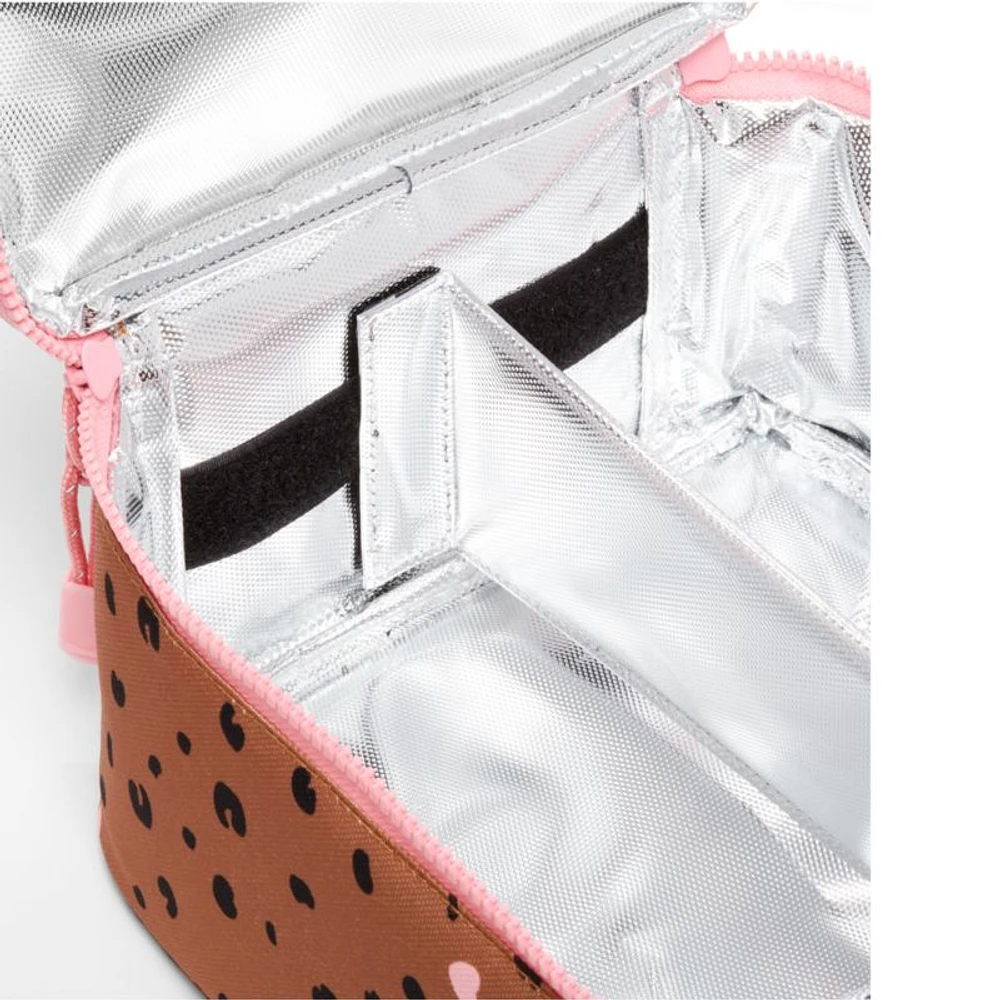 Cheetah Hearts Soft Insulated Kids Lunch Box