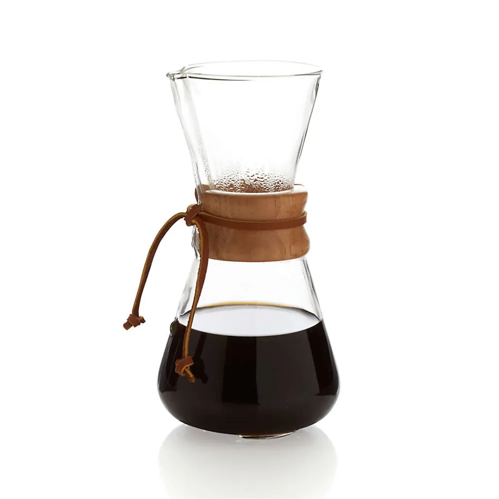 Chemex ® -Cup Glass Pour-Over Coffee Maker with Natural Wood Collar