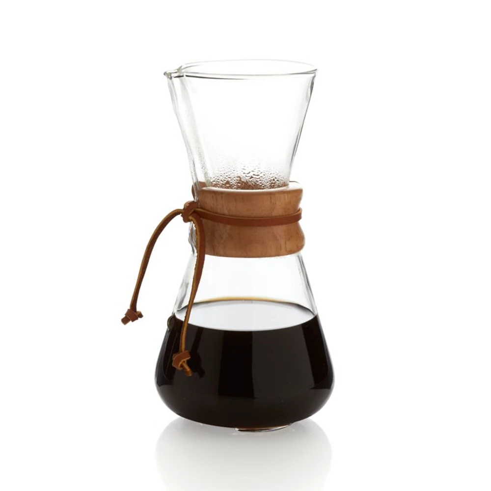 Chemex ® -Cup Glass Pour-Over Coffee Maker with Natural Wood Collar