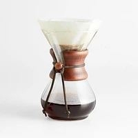 Chemex® -Cup Glass Pour-Over Coffee Maker with Dark Wood Collar