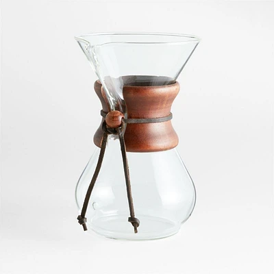 Chemex® -Cup Glass Pour-Over Coffee Maker with Dark Wood Collar