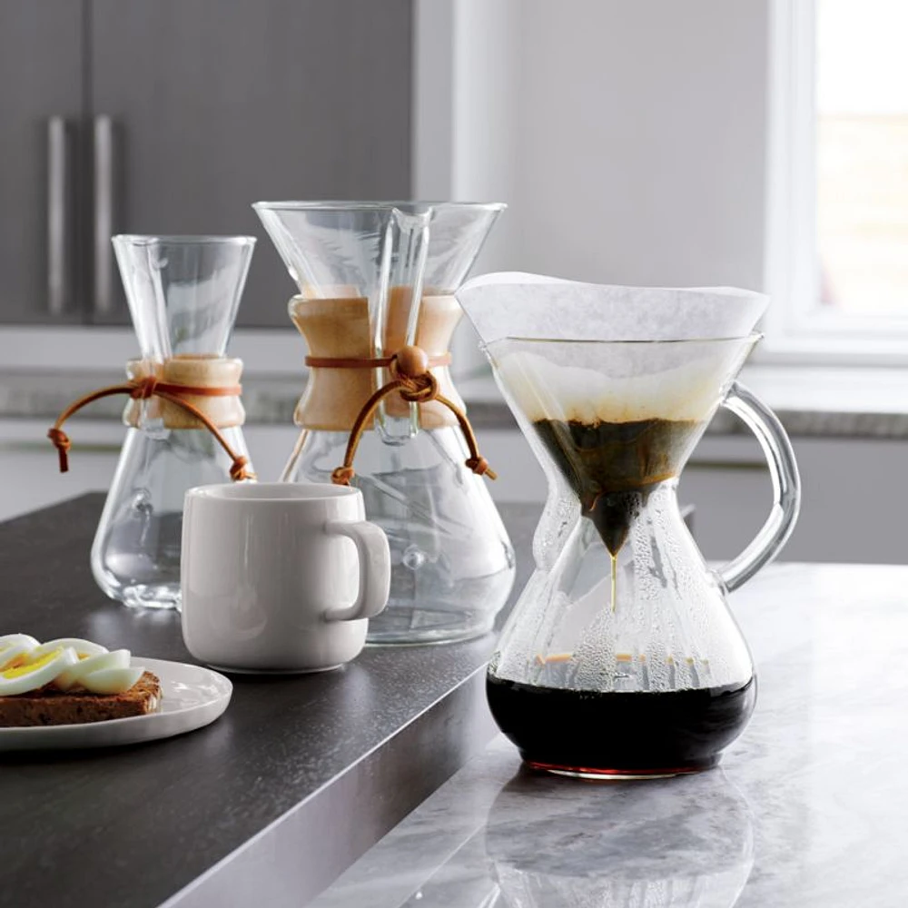 Chemex ® -Cup Glass Pour-Over Coffee Maker with Natural Wood Collar