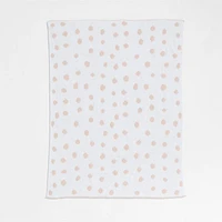Reversible Pink Tint Chenille Dot Baby Stroller Blanket