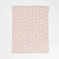 Reversible Pink Tint Chenille Dot Baby Stroller Blanket