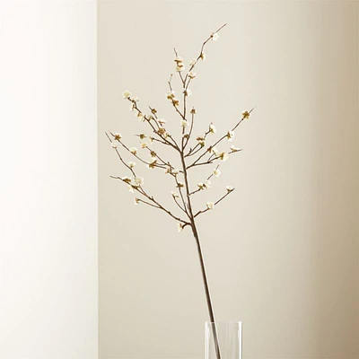 Artificial White Cherry Blossom Flower Branch 42"