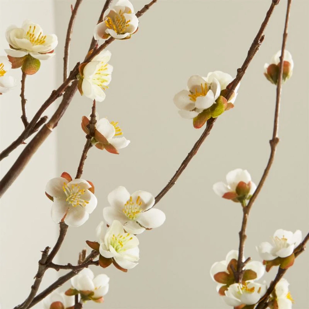 Artificial White Cherry Blossom Flower Branch 42"