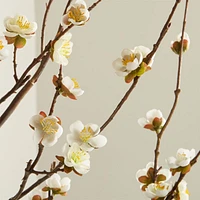 Artificial White Cherry Blossom Flower Branch 42"