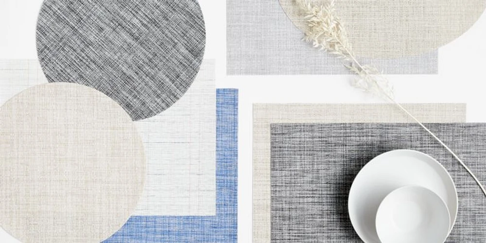 Chilewich ® Oval Crepe Neutral Easy-Clean Vinyl Placemat