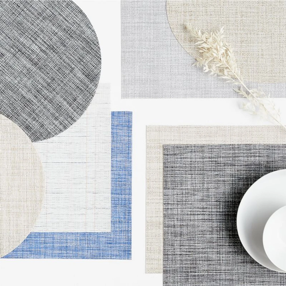 Chilewich ® Oval Crepe Neutral Easy-Clean Vinyl Placemat