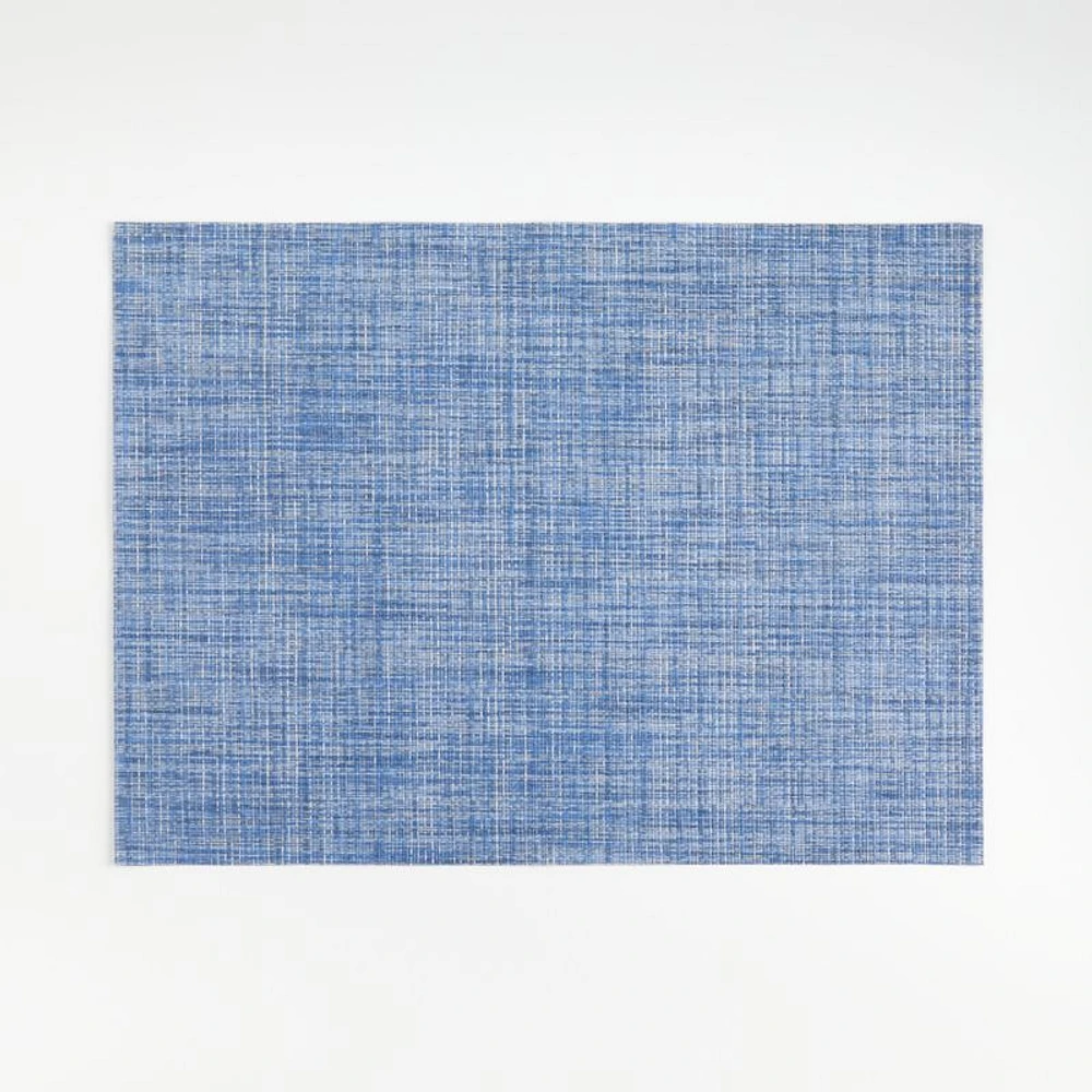 Chilewich ® Rectangular Crepe Blue Easy-Clean Vinyl Placemat