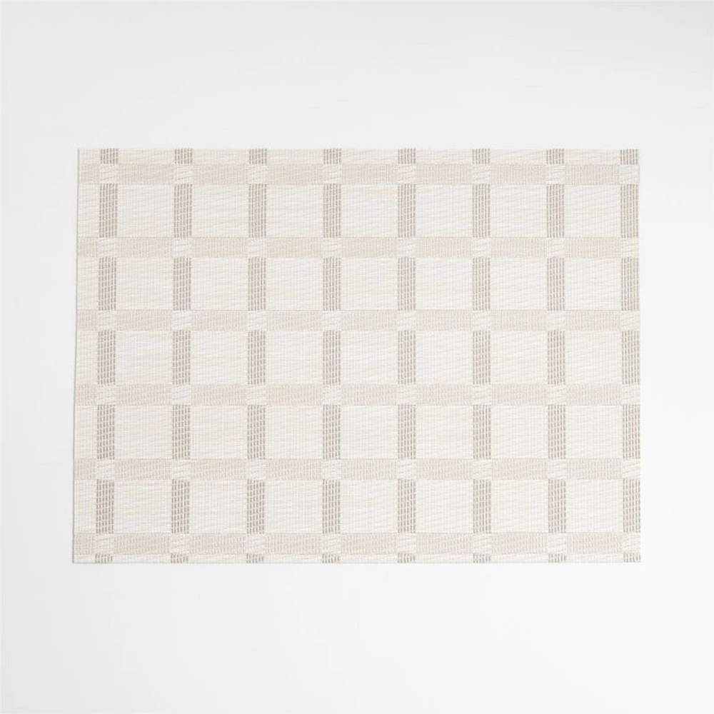 Chilewich® Natural Taupe and Calm Beige Rectangular Tile Easy-Clean Vinyl Placemat