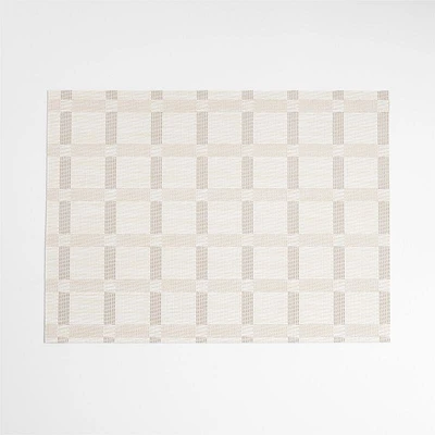 Chilewich® Natural Taupe and Calm Beige Rectangular Tile Easy-Clean Vinyl Placemat