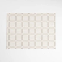 Chilewich® Natural Taupe and Calm Beige Rectangular Tile Easy-Clean Vinyl Placemat