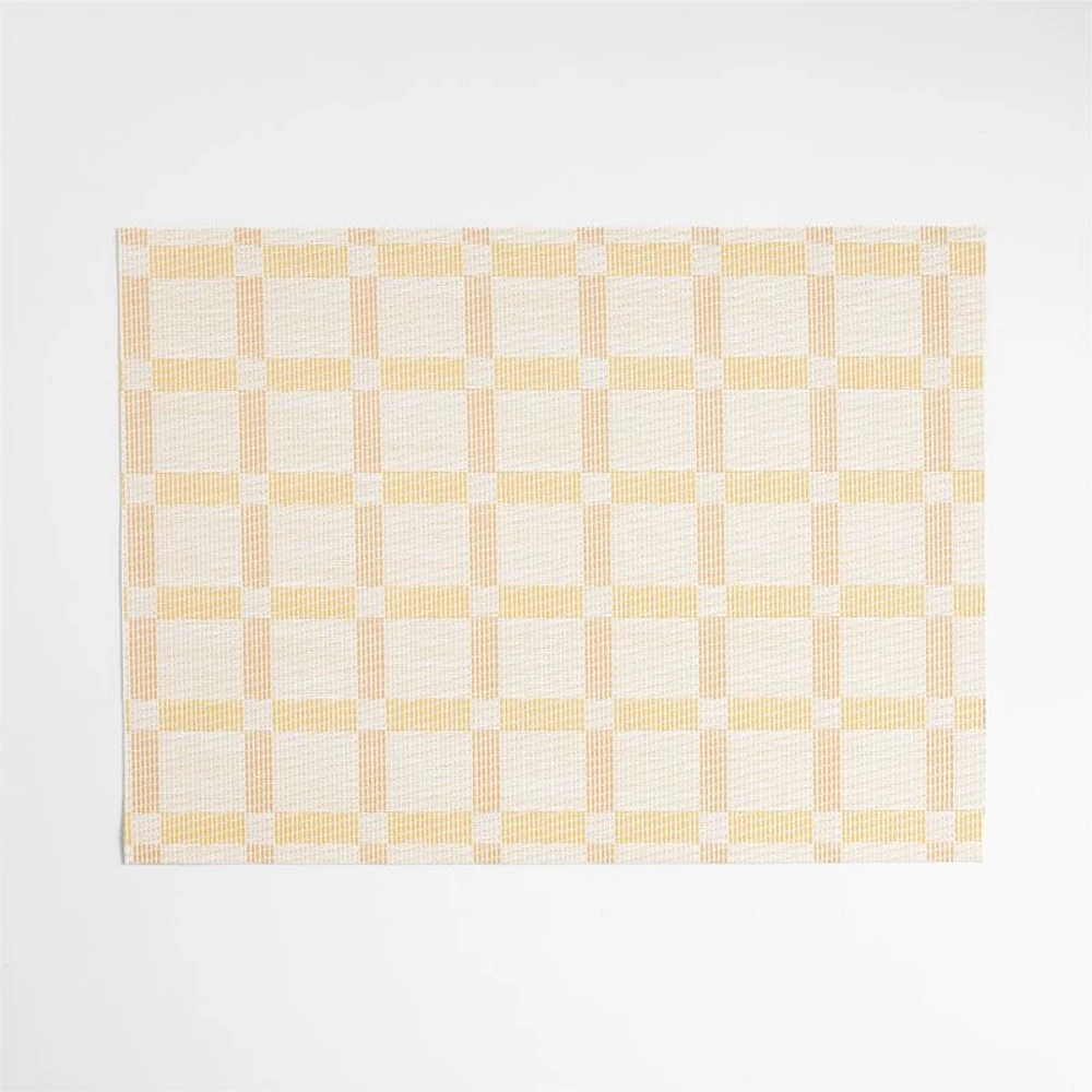 Chilewich® Savannah Yellow and Soleil Yellow Rectangular Tile Easy-Clean Vinyl Placemat