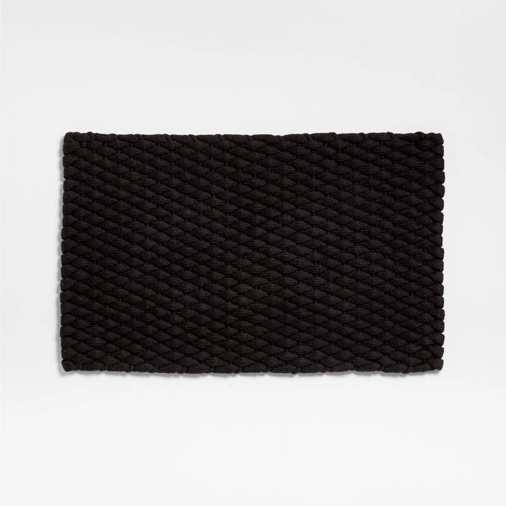 Chunky Weave Performance Black Indoor/Outdoor Doormat 18"x30"