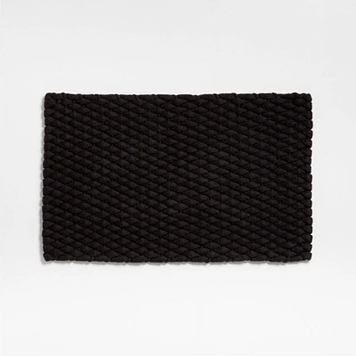 Chunky Weave Performance Black Indoor/Outdoor Doormat 18"x30"
