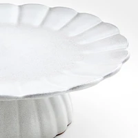 Cielo Scalloped White Terracotta Pedestal Cake Stand