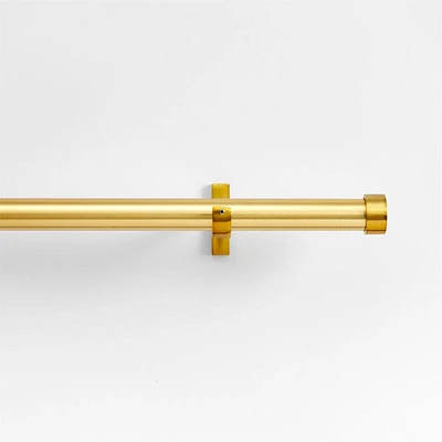 Brass 1" Curtain Rod and End Cap Finials Set 28"-48"