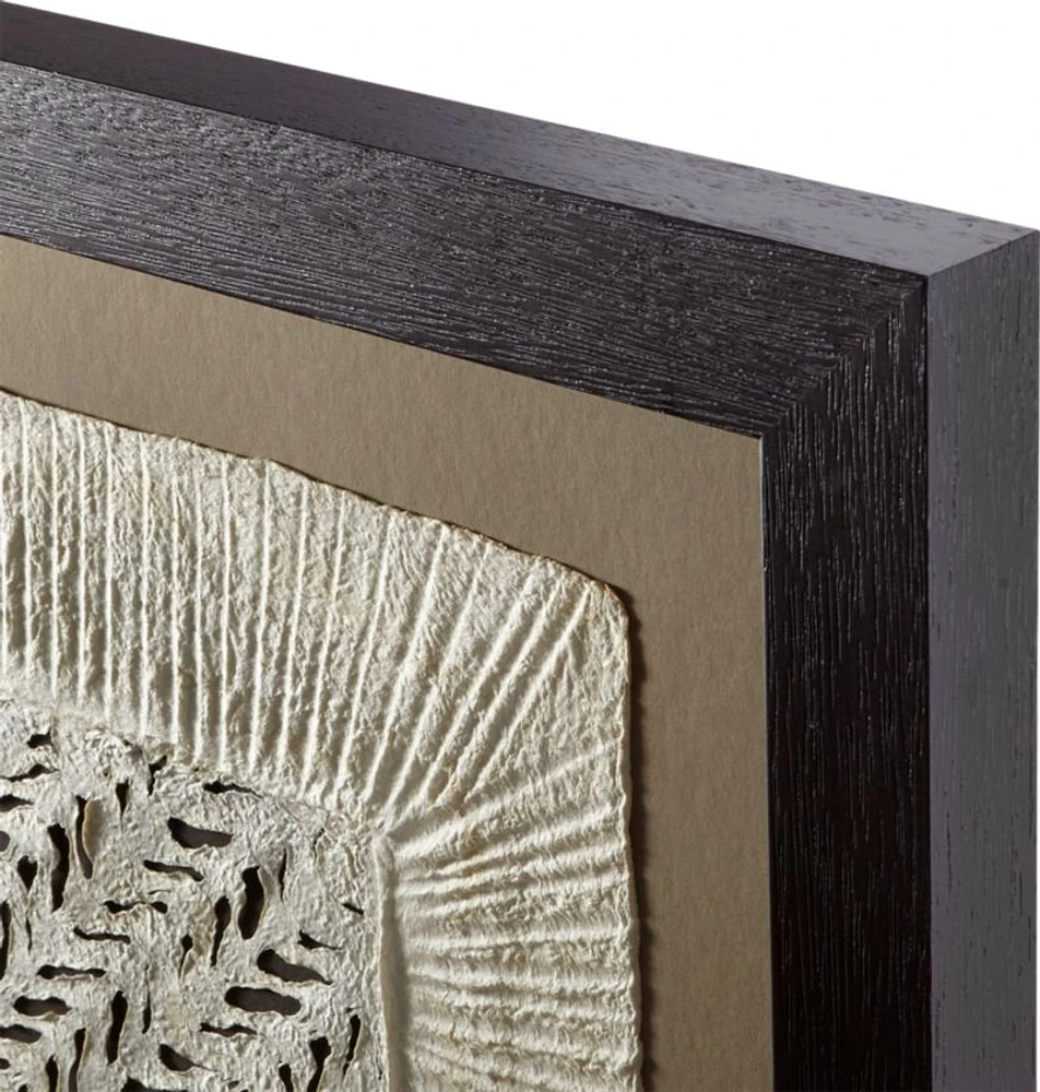 "Circulo de Papel" Framed Hand-Crafted Paper Wall Art 43"x43" by Julio Laja Chichicaxtle